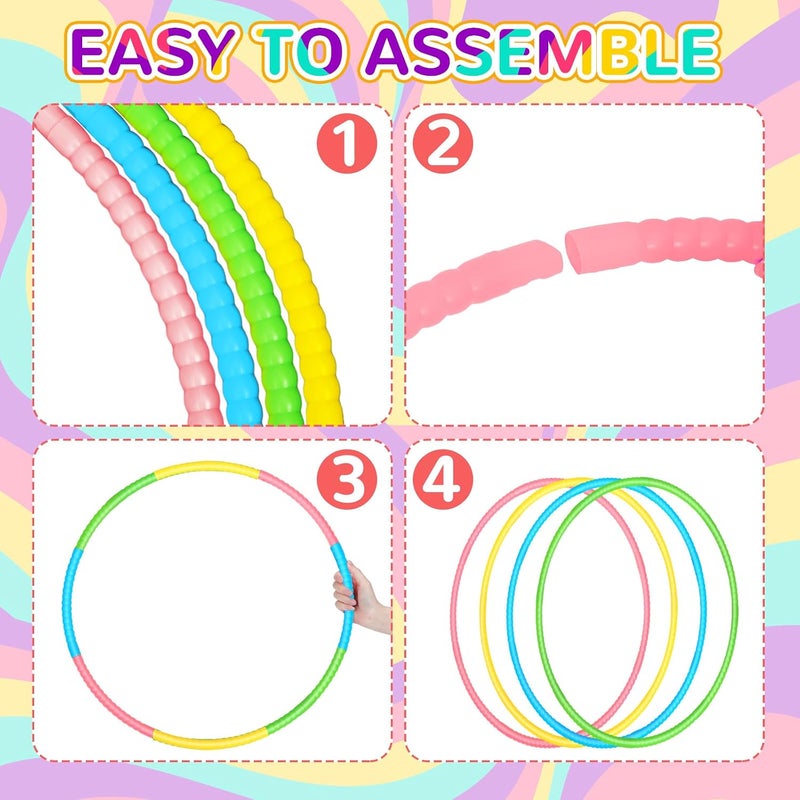 Syhood 12 Pcs Colorful Plastic Detachable Hoops for Exercise and Fitness - Image 4