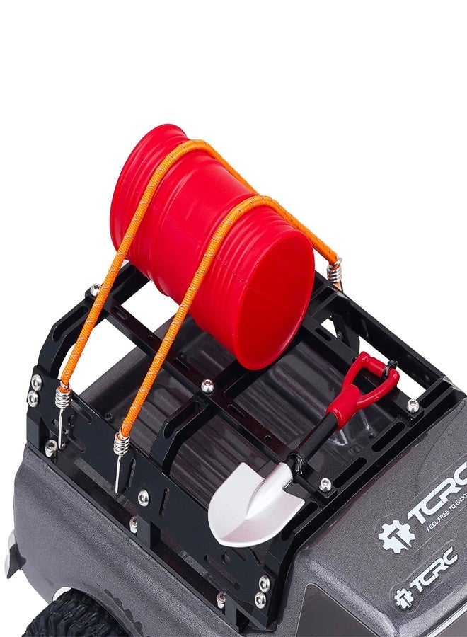 TCRC 10pcs 100mm RC Luggage Rope Roof Rack Tie Down Straps for 1/24 1/18 Scale RC Crawler Car Upgades,Orange - Image 4