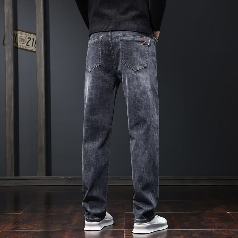 Men's High Street Black Jeans 2025 New American Style Loose Straight Leg Long Pants - Image 3