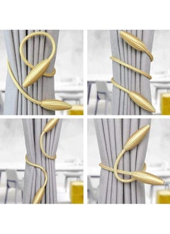 CURTAIN Shiny gold textured curtain ties and holders, gold, 2 pieces  - Image 1
