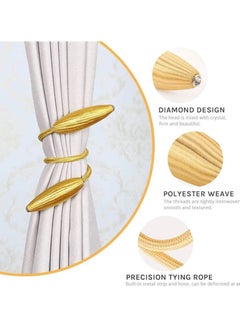 CURTAIN Shiny gold textured curtain ties and holders, gold, 2 pieces  - Image 2
