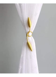 CURTAIN Shiny gold textured curtain ties and holders, gold, 2 pieces  - Image 3