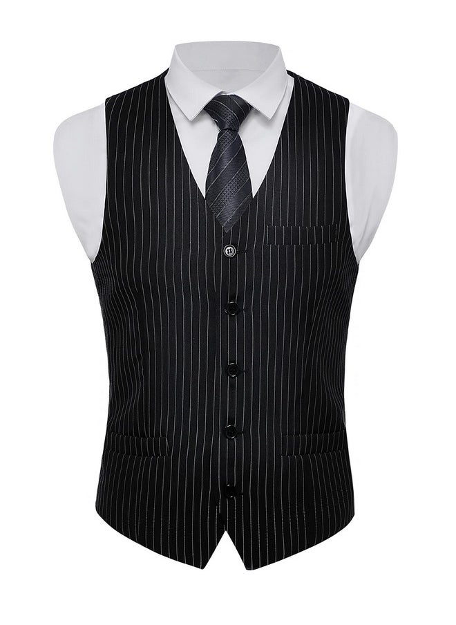 BABEYOND BABEYOND 1920s Mens Gatsby Gangster Vest Costume Accessories Set Fedora Hat  - Image 3