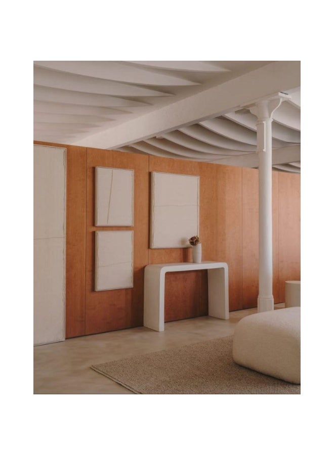 الهوم كونسول خشبي هندسي باللون الأبيض - الحجم: 130x30x100 من الهوم - Image 3