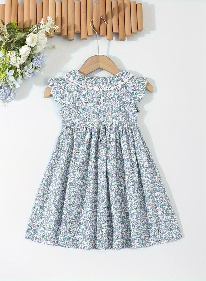 تايك تو فستان فتيات أزرق مزهر بزمزمة - Image 2