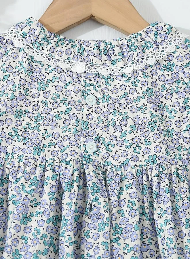 Take Two Take Two Girls Blue Floral Smocked Dress