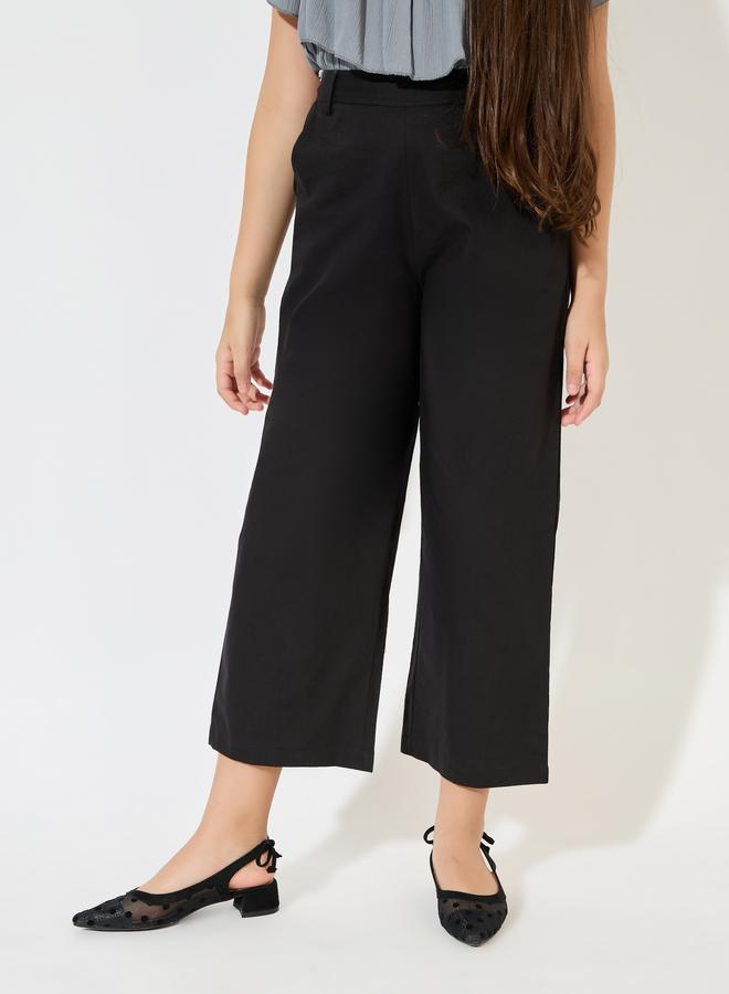 ستايلي طقم بناتي قطعتين بلوزة قصيرة الأكمام وبنطلون واسع الساق - Image 5