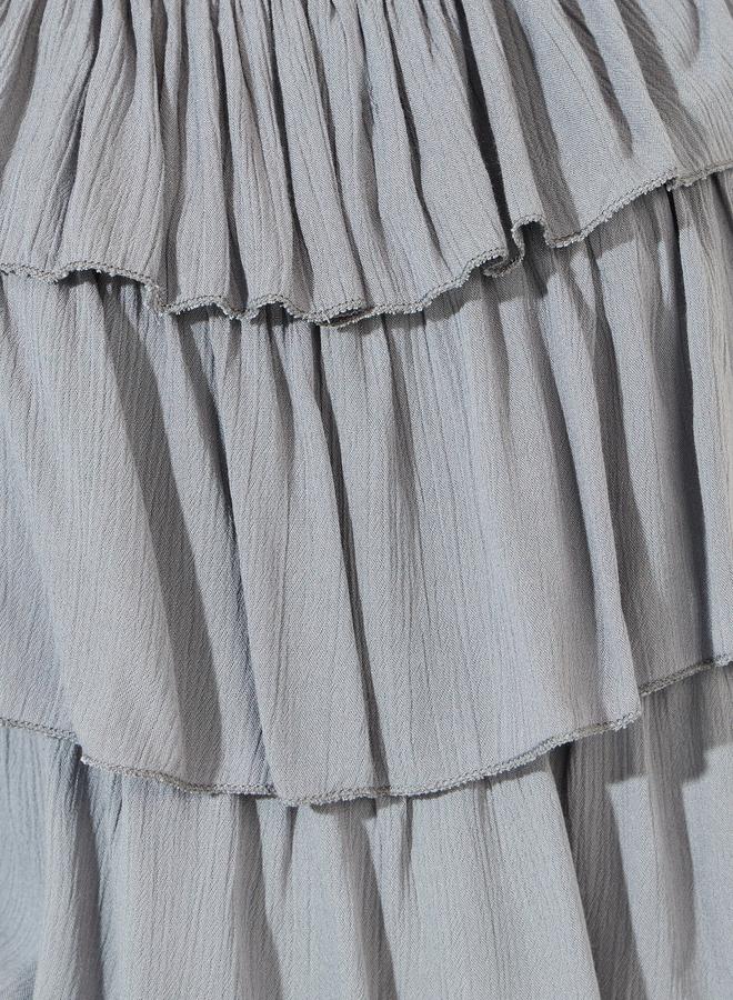 ستايلي طقم بناتي قطعتين بلوزة قصيرة الأكمام وبنطلون واسع الساق - Image 3