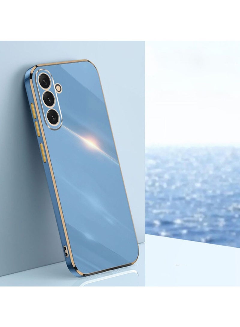 for Samsung Galaxy A56 5G Case, Plating Soft Back Cover, Raised Full Camera Protection, Slim Thin TPU Mobile Phone Case for Samsung Galaxy A56 5G, Blue 