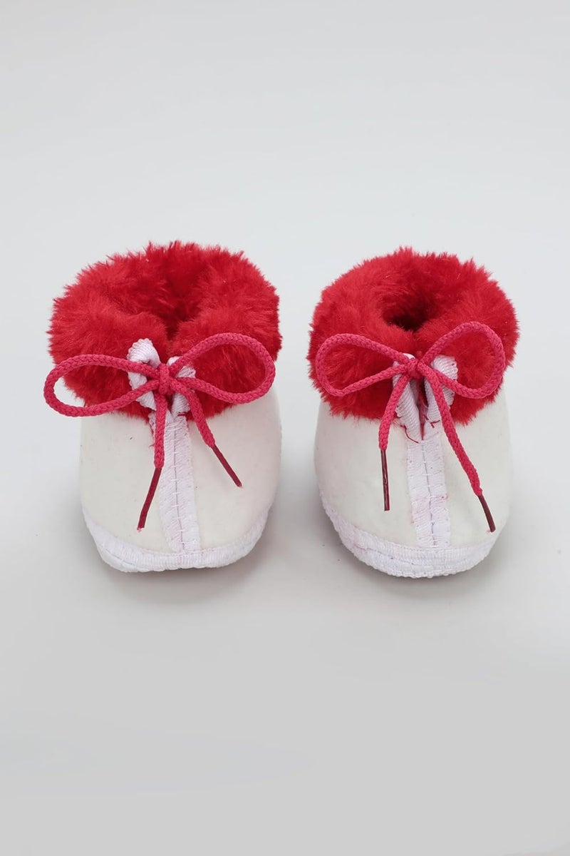 PureSole Baby Booties for Boys & Girls – Soft Plush Warm Indoor Crib Shoes with 'I Love Mom & Dad' Print – Non-Slip Sole – Infant First Walkers (6–12 Months) - Image 4
