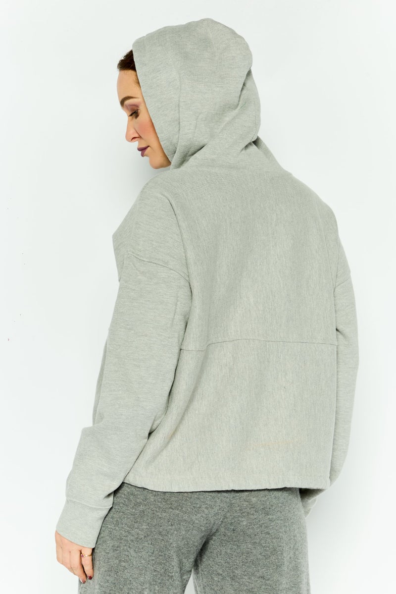 Champion Women Sportswear Fit Long Sleeve Training Hoodie, Grey - Image 4