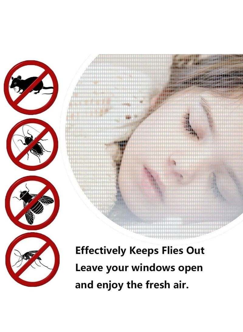2 Pack 2m 1.5m Fly Screen Nets Insect Bug Fly Mosquito Window Mesh Screen with 2 Rolls Tapes DIY Mosquito Net for Window Kitchen Window Net Mesh Screen Mosquito Mesh Curtain Protector