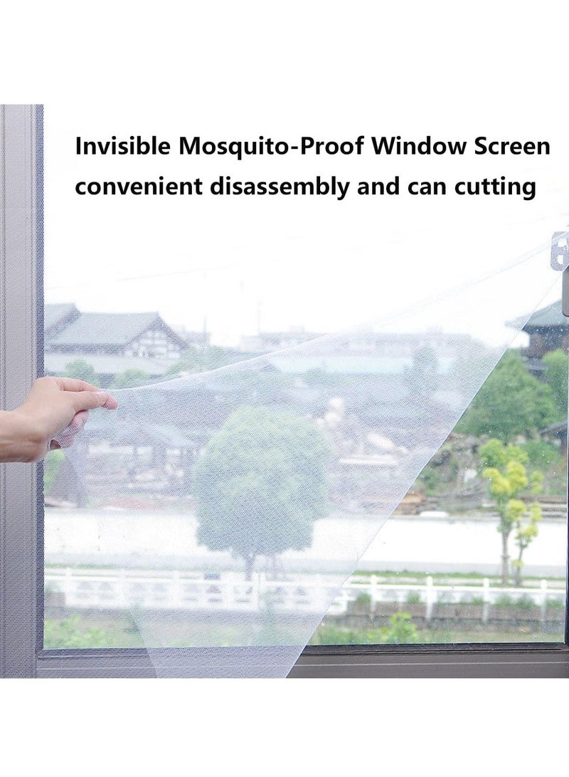 2 Pack 2m 1.5m Fly Screen Nets Insect Bug Fly Mosquito Window Mesh Screen with 2 Rolls Tapes DIY Mosquito Net for Window Kitchen Window Net Mesh Screen Mosquito Mesh Curtain Protector