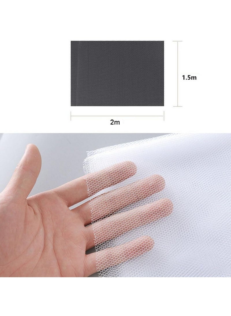 2 Pack 2m 1.5m Fly Screen Nets Insect Bug Fly Mosquito Window Mesh Screen with 2 Rolls Tapes DIY Mosquito Net for Window Kitchen Window Net Mesh Screen Mosquito Mesh Curtain Protector