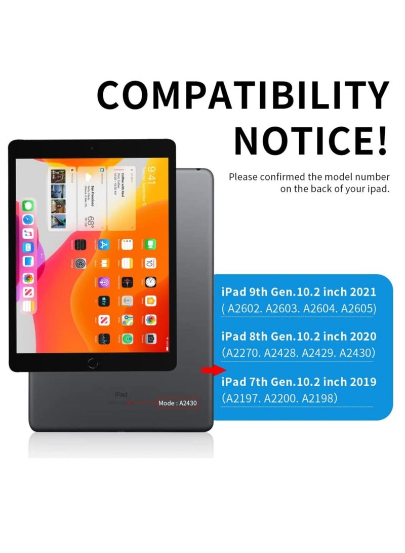 إلترازون Compatible with iPad 9th Generation 2021/8th Generation 2020/7th Generation 2019, Flexible TPU Back Protective Cover for iPad 10.2 Inch with Pencil Holder Auto Wake/Sleep Black - Image 2