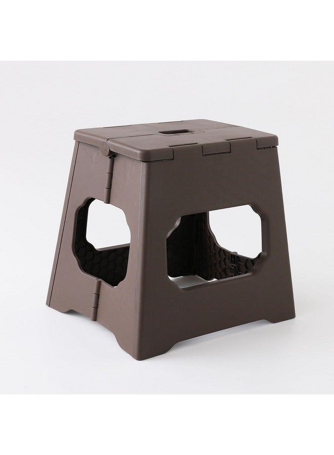 Kuber Industries Kuber Industries Polypropylene Collapsible Stool | Foldable Stool | Camping Stool | Stool for Outdoor-Fishing-Hiking-Gardening-Travel | Portable Stool | Stool for Travel | LF-231101A | Coffee, Grey  - Image 1