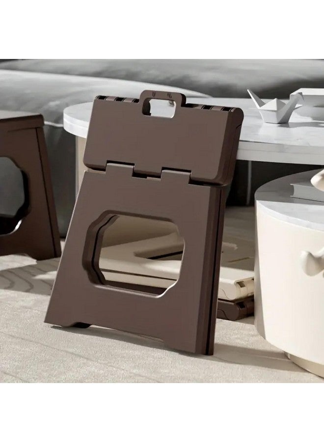 Kuber Industries Kuber Industries Polypropylene Collapsible Stool | Foldable Stool | Camping Stool | Stool for Outdoor-Fishing-Hiking-Gardening-Travel | Portable Stool | Stool for Travel | LF-231101A | Coffee, Grey  - Image 4