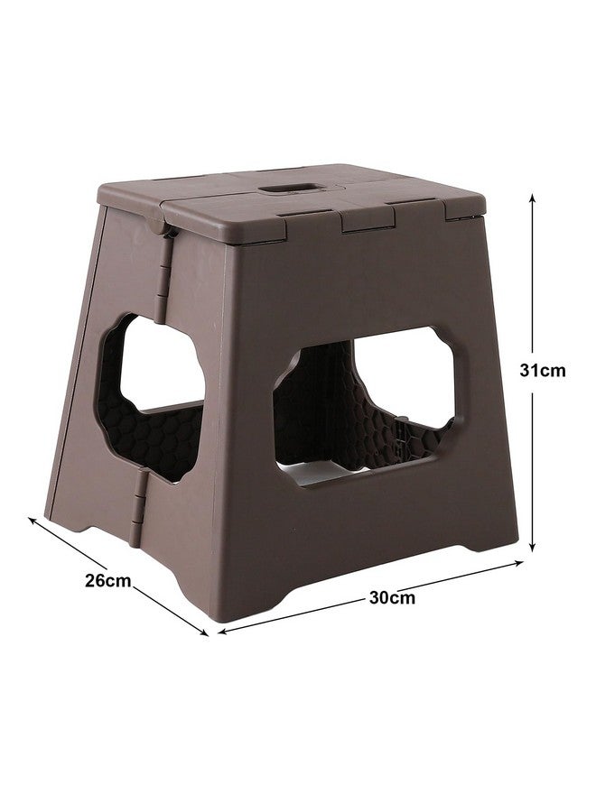 Kuber Industries Kuber Industries Polypropylene Collapsible Stool | Foldable Stool | Camping Stool | Stool for Outdoor-Fishing-Hiking-Gardening-Travel | Portable Stool | Stool for Travel | LF-231101A | Coffee, Grey  - Image 3