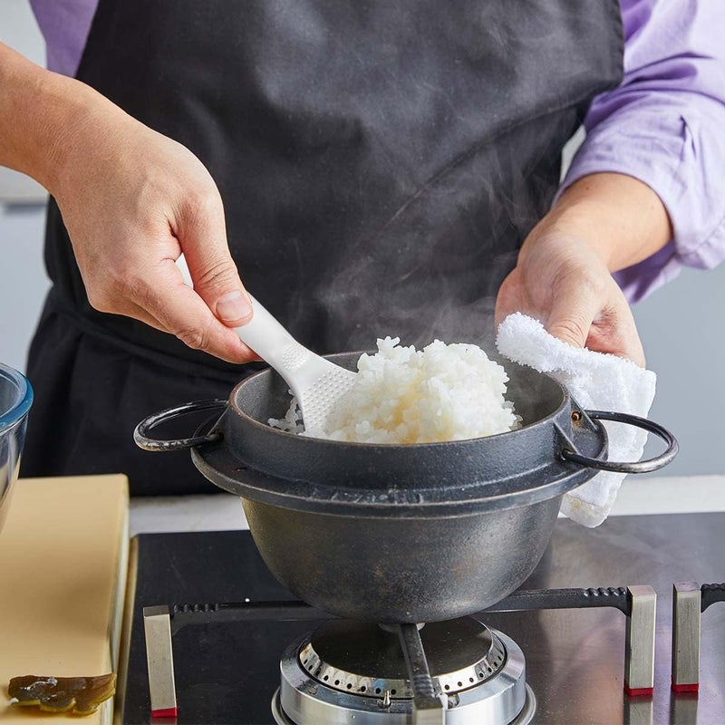 يونتوب 2 قطعة ملعقة أرز غير لاصقة قائمة لخدمة الأرز، ملعقة تقديم طعام البطاطس والأرز، ملعقة غير لاصقة قائمة، أدوات مطبخ، ملاعق طعام لطيفة مقاومة للحرارة، مجرفة طبخ (أبيض) - Image 5