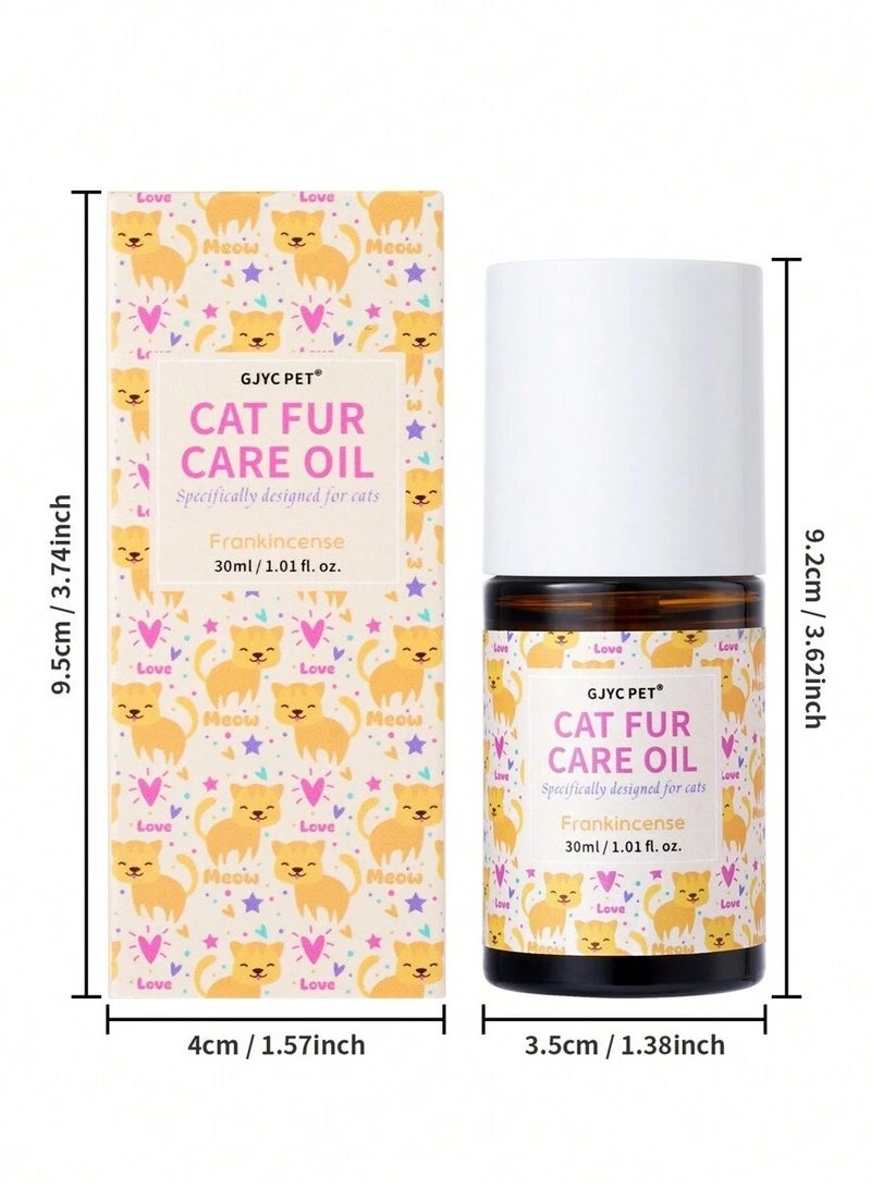Generic Frankincense Oil Cat Care Oil. Formulated with natural ingredients, it gives coat a beautiful shine and deeply nourishes the skin to keep it soft and healthy. The oil contains a combination of luxurious oils such as jojoba oil, olive oil, sweet almond oil, and shea butter, which moisturize the skin and soften the coat, leaving it healthier and shinier. Grapeseed oil also helps promote hair growth and reduce shedding, while coconut oil acts as an antibacterial to protect your cat’s sensitive skin.  - Image 1