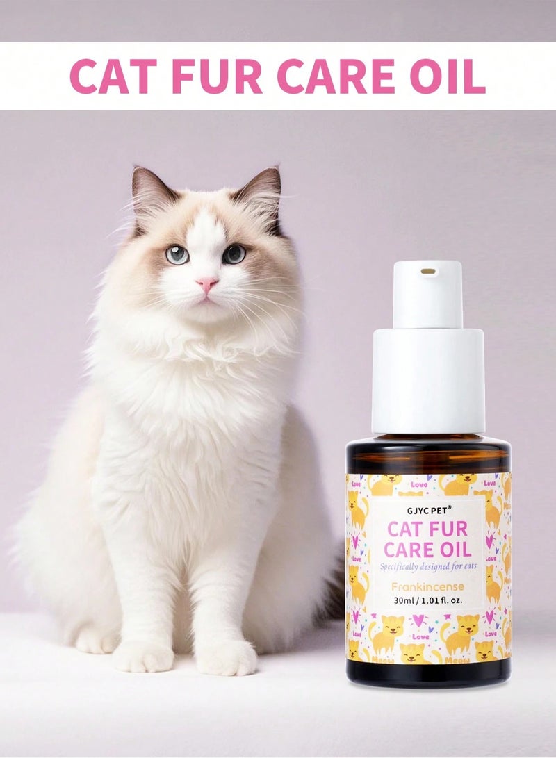 Generic Frankincense Oil Cat Care Oil. Formulated with natural ingredients, it gives coat a beautiful shine and deeply nourishes the skin to keep it soft and healthy. The oil contains a combination of luxurious oils such as jojoba oil, olive oil, sweet almond oil, and shea butter, which moisturize the skin and soften the coat, leaving it healthier and shinier. Grapeseed oil also helps promote hair growth and reduce shedding, while coconut oil acts as an antibacterial to protect your cat’s sensitive skin.  - Image 4