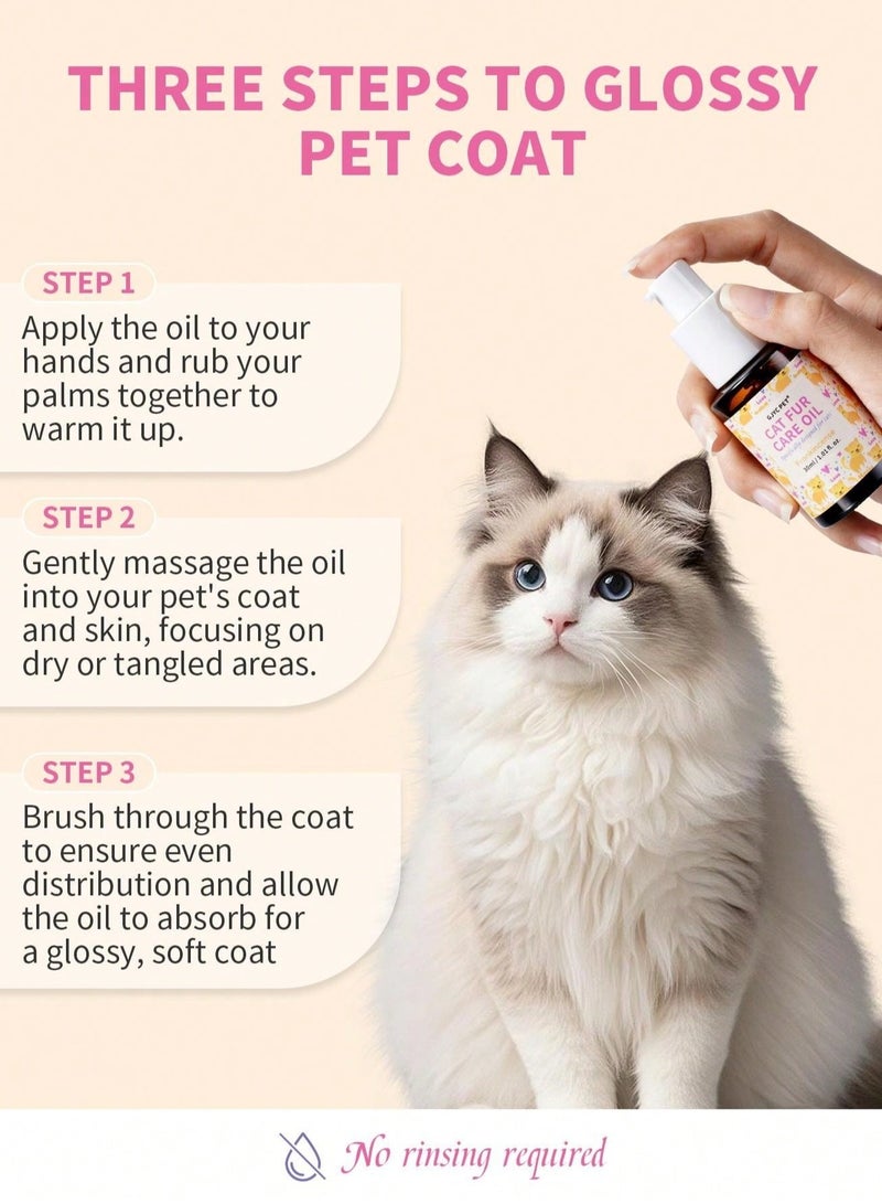 Generic Frankincense Oil Cat Care Oil. Formulated with natural ingredients, it gives coat a beautiful shine and deeply nourishes the skin to keep it soft and healthy. The oil contains a combination of luxurious oils such as jojoba oil, olive oil, sweet almond oil, and shea butter, which moisturize the skin and soften the coat, leaving it healthier and shinier. Grapeseed oil also helps promote hair growth and reduce shedding, while coconut oil acts as an antibacterial to protect your cat’s sensitive skin.  - Image 5