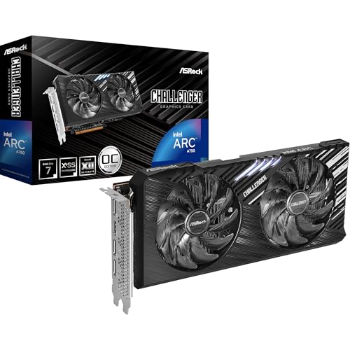 ASRock Intel Arc A750 Challenger SE 8GB OC 16 Gbps 256 bit GDDR6 7680 x 4320 Dual Fan 0dB Silent Cooling Video Graphics Card 650W - Image 1