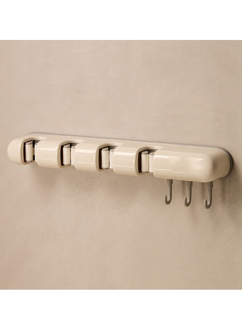 Multi-Function Mop Holder Wall Mounted Bathroom Broom Mop Organizer Clip 4 Clips 382X51.5X63.5MM - Image 2