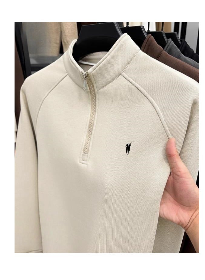 Paul Men's Half Zipper Comfortable Long Sleeve Bottom Shirt Interior