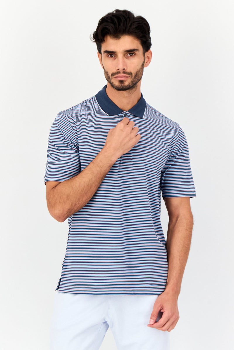 Greg Norman Men Sportswear Fit Short Sleeve Outdoor Polo Shirt, Multicolor  - Image 1