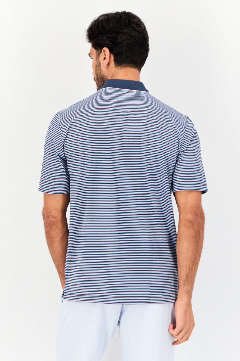 Greg Norman Men Sportswear Fit Short Sleeve Outdoor Polo Shirt, Multicolor  - Image 3
