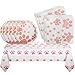 SNIMICS Dog Birthday Decorations Puppy Party Supplies 20 Plates and 20 Napkin and 1 tablecloth Puppy Theme Birthday Party Decoration for Girl - Image 3