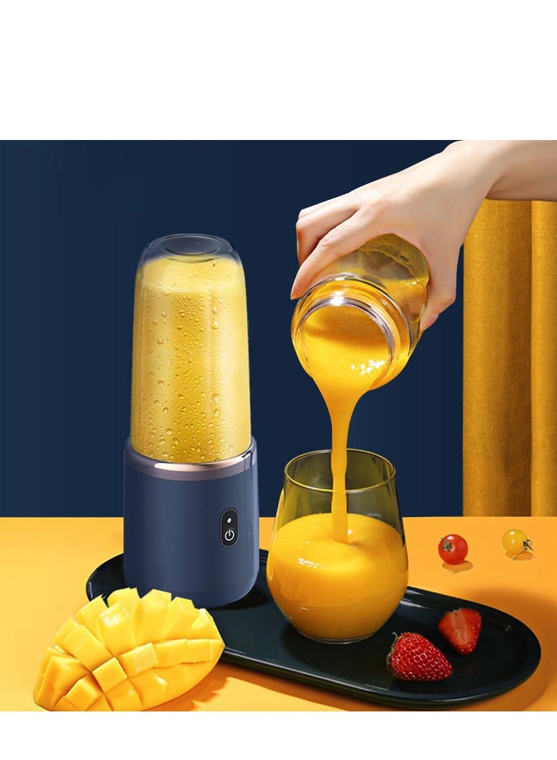 ZHIGAO Cross-border Zhigao juicer portable small rechargeable household raw juice juicer fully automatic multi-functional juicer cup Upgraded blue six-knife/single cover/Chigo color box - Image 2