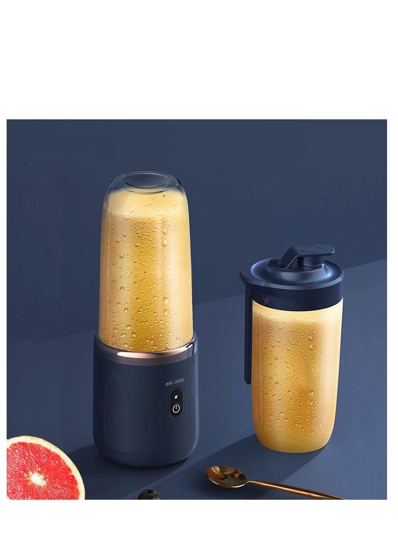 ZHIGAO Cross-border Zhigao juicer portable small rechargeable household raw juice juicer fully automatic multi-functional juicer cup Upgraded blue six-knife/single cover/Chigo color box - Image 4