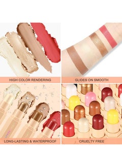 Face Cream Contour Stick Bronzer Stick Highlighter Stick Blush Stick Illuminator Makeup Glow Kit,Long Lasting Highly Piamented Skin Brighten Shadow Contour Bronzer Highlighter Blush Powdera2 - pzsku/ZC8EEB707831C05552037Z/45/_/1695643962/9c450eb2-4a08-4331-93a9-86b1210a47da