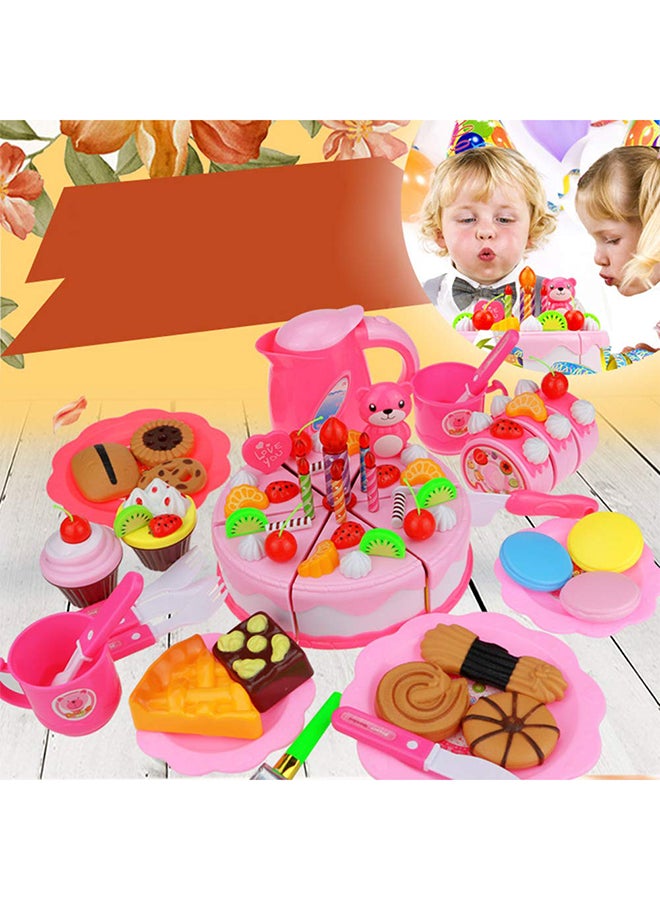 80-Piece Cutting Birthday Cake Kitchen Pretend Play Toy - Image 2