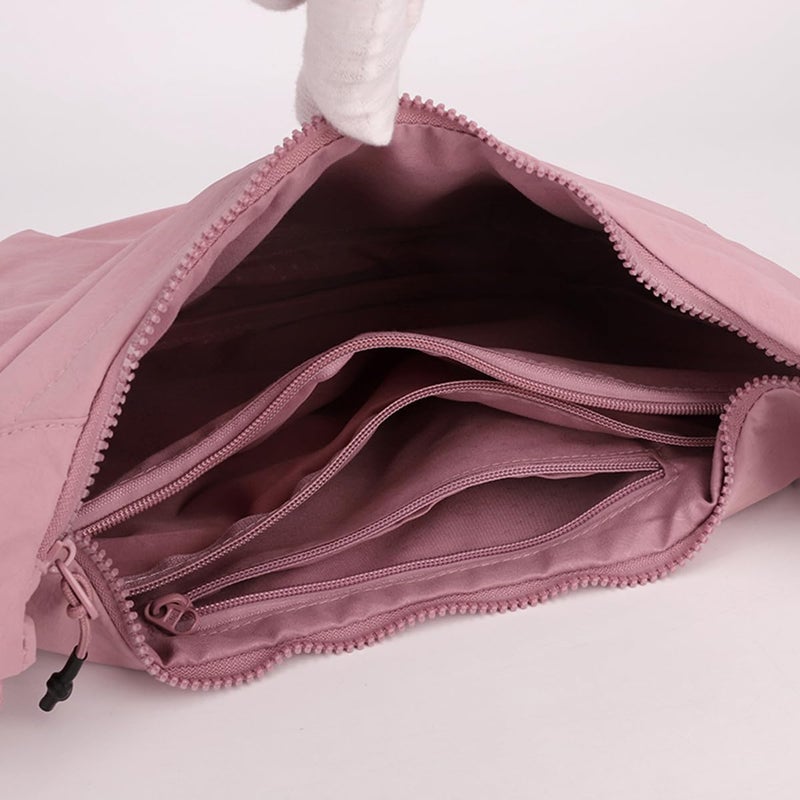 BEFUNIRISE Nylon Crescent Crossbody Luna Bag for Women Men Moon Shoulder Spacious Lightweight Sling Casual Hobo Dumpling Purses (A-Black) - Image 2