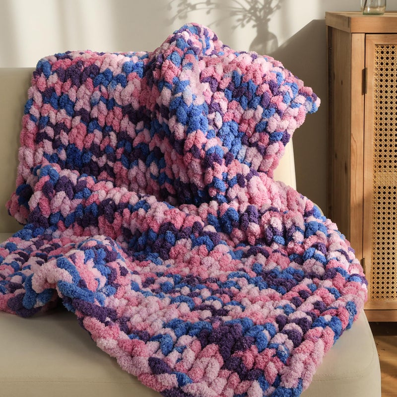 mellobello Jumbo Chunky Yarn for Hand Knitting - Super Thick Chenille Chunky Yarn for Crocheting - Extra Soft Bulky Fluffy Blanket Big Yarns 8 Jumbo Pack (27yds,8 oz Each Skein) - Image 2