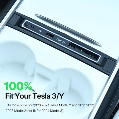 VIJIM Tesla USB Hub for Model Y 2021-2024 Model 3 2021-2023 Center Console, Tesla Model 3/Y Accessories Docking Station, Support USB-C Fast Charging - Image 5