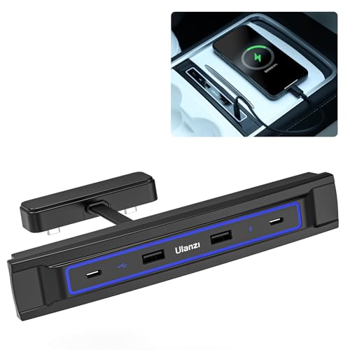 VIJIM Tesla USB Hub for Model Y 2021-2024 Model 3 2021-2023 Center Console, Tesla Model 3/Y Accessories Docking Station, Support USB-C Fast Charging - Image 1