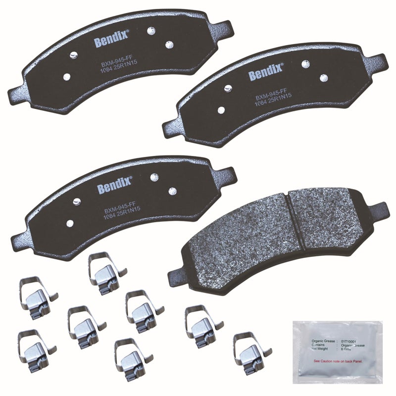 Bendix Premium Copper Free CFM1084 Semi-Metallic Brake Pad (with Installation Hardware Front)