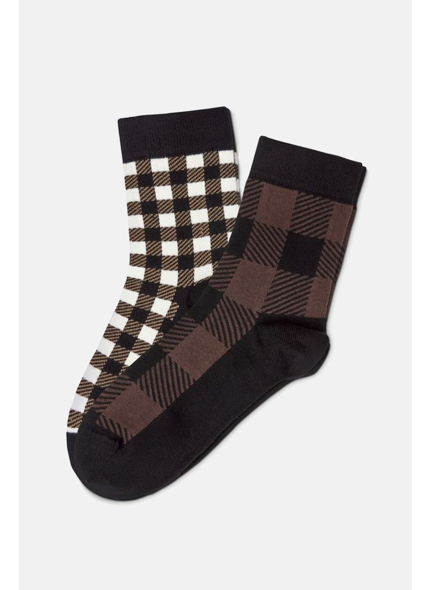 Tchibo Men 2 Pairs Plaid Socks, Multicolor  - Image 1