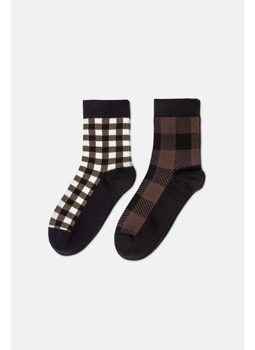 Tchibo Men 2 Pairs Plaid Socks, Multicolor  - Image 2
