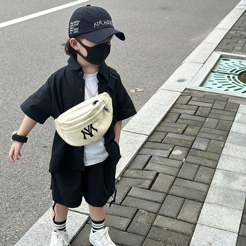 Children'S Bag Spring Oxford Cloth Baby Waist Bag Boy Handsome Letter Crossbody Bag Korean Version Boys' Chest Bag - Image 5