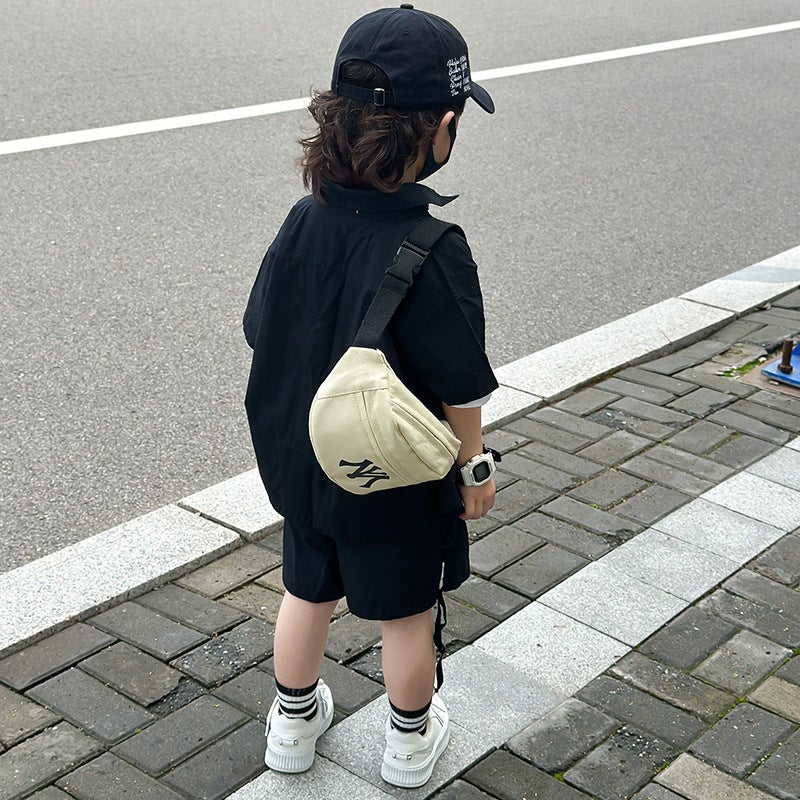 Children'S Bag Spring Oxford Cloth Baby Waist Bag Boy Handsome Letter Crossbody Bag Korean Version Boys' Chest Bag - Image 4