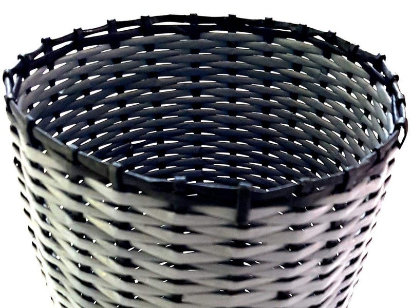 Sonas Creation Paperus Grey Black Dustbin Waste Basket Trash Can Paper Bin Storage Basket Opentop Standard Size 10 Liter 11 inch Tall Eco Friendly Handmade of Paper Ropes - Image 3