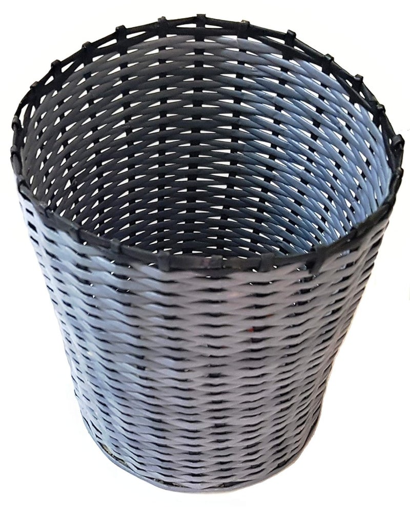 Sonas Creation Paperus Grey Black Dustbin Waste Basket Trash Can Paper Bin Storage Basket Opentop Standard Size 10 Liter 11 inch Tall Eco Friendly Handmade of Paper Ropes - Image 4
