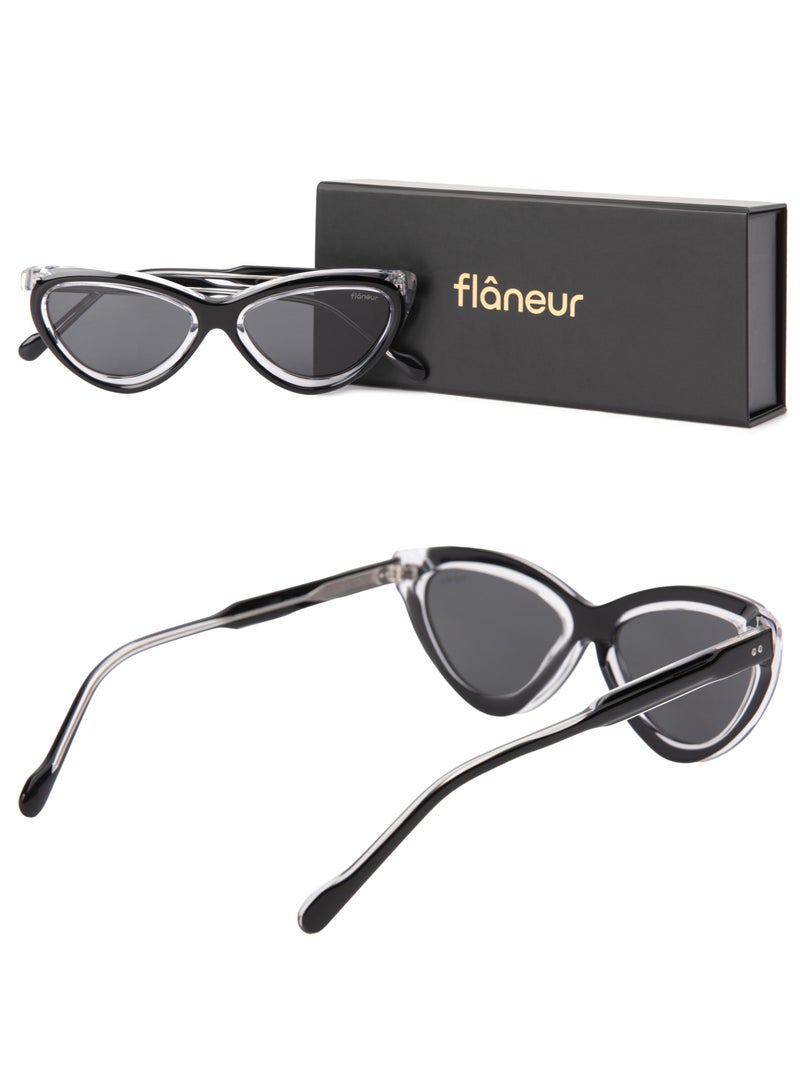 flâneur Flaneur Cats Eye Polarized Sunglasses - UV Protection Shades, Lightweight, Trendy Sunglasses for Women & Men, Scratch-Resistant, Designer Eyewear Accessories, Fashion Goggles with Polarized Lens - Image 5