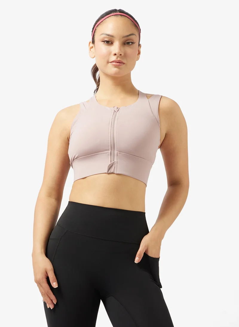 فورورد حمالة صدر رياضية بدون خياطة بسحاب وتغطية عالية