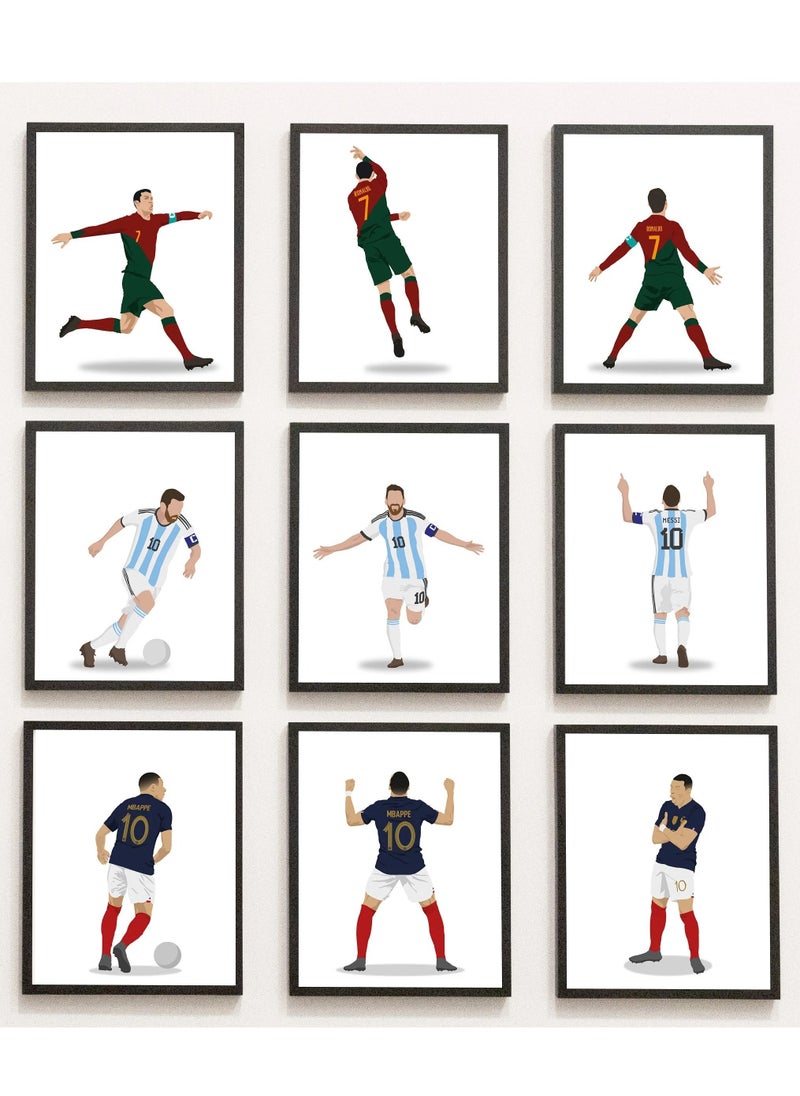 Boomah Accessories - set of 12, Ronaldo Messi Mbappe Mega bundle Poster with Frame 30x40cm - Image 1